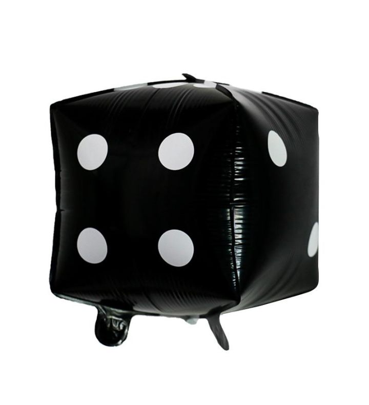 Mini Black Dice Cube Foil Balloon