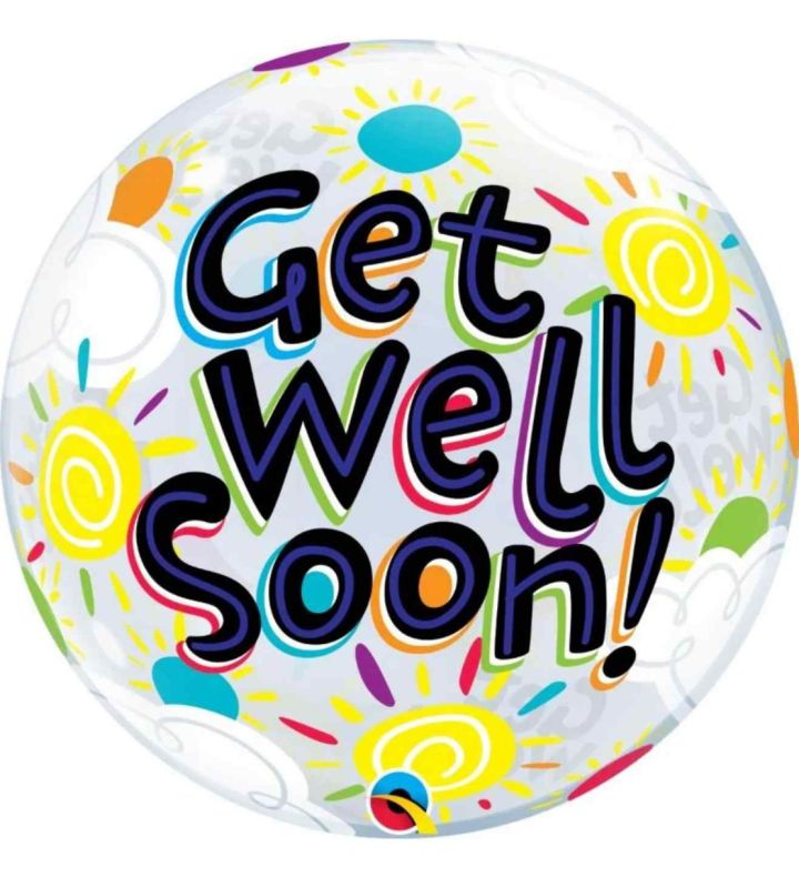 22" Deco Bubble Balloon Get Well Soon 1ct