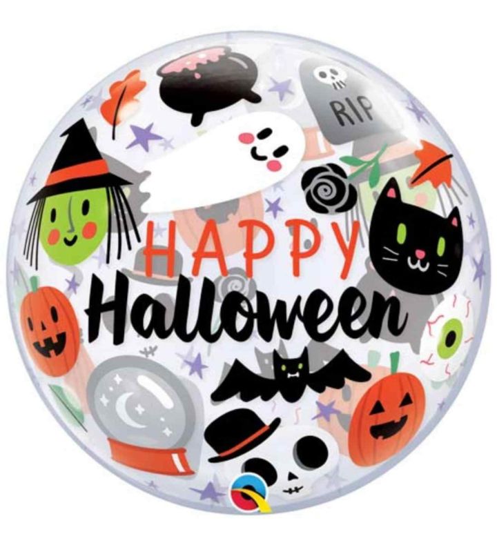 22" Happy Halloween Icons Bubble Balloon