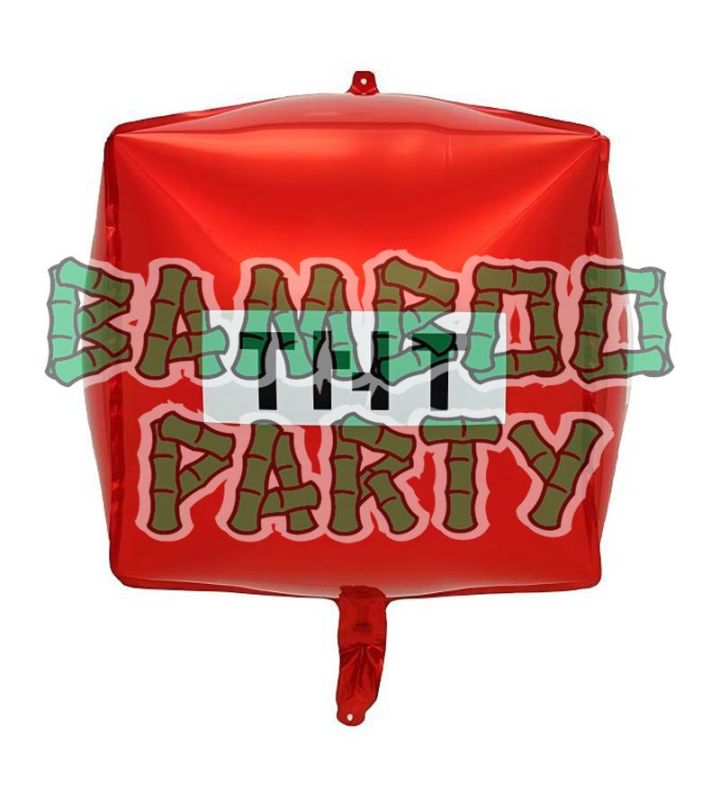 22" TNT Red Cube Gaming Foil Balloon