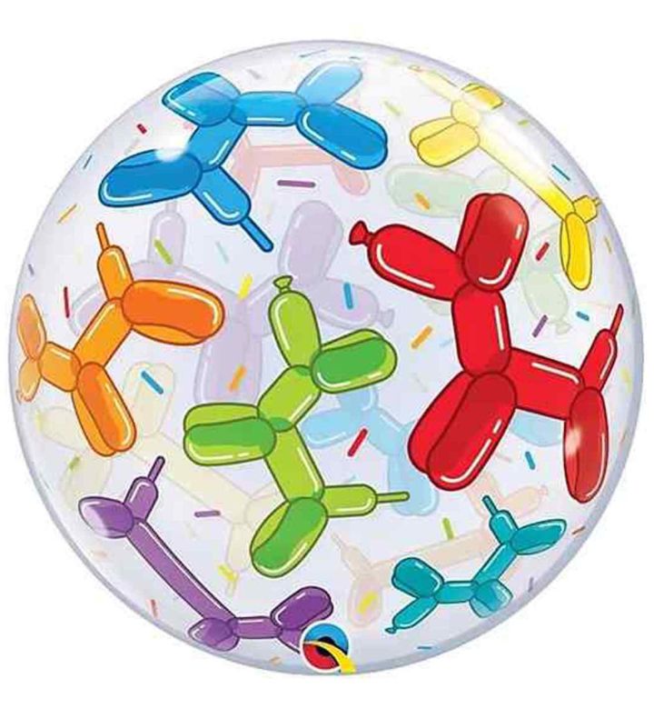 22" Deco Bubble Balloon Modelling Balloon Dog Design 1ct