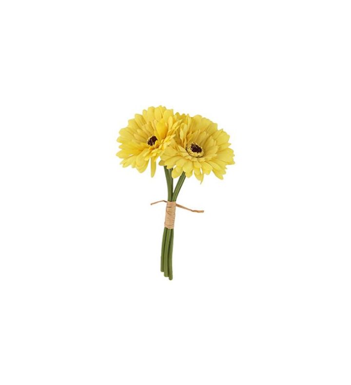 23cm Gerbera Flower Bunch Mustard 6 Stems