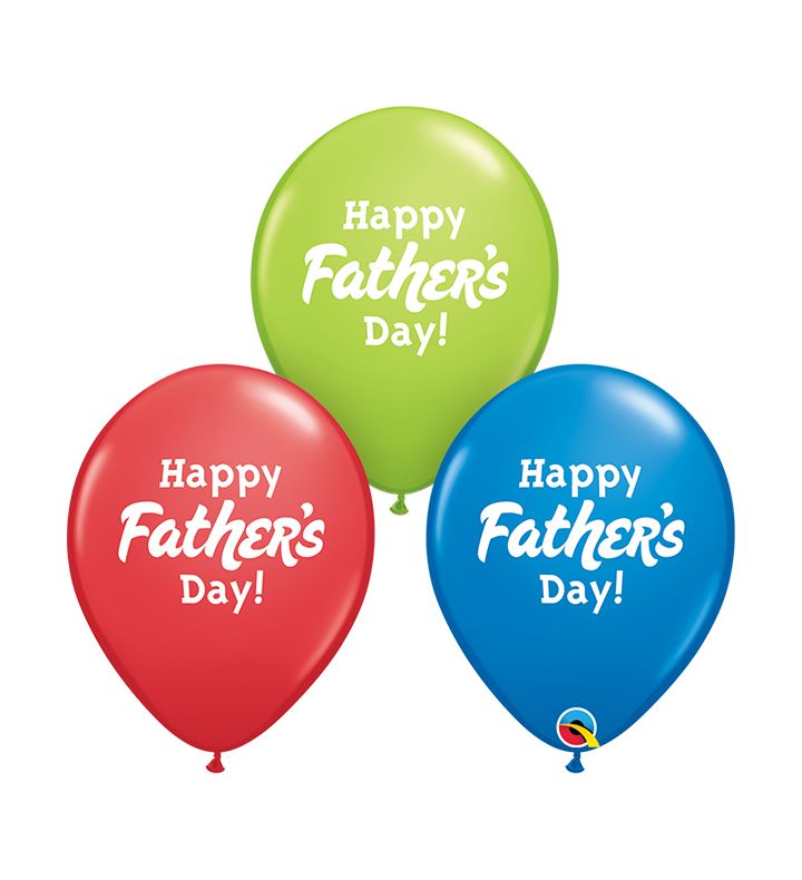 11" Happy Fathers Day Assorted Latex Balloons 50ct