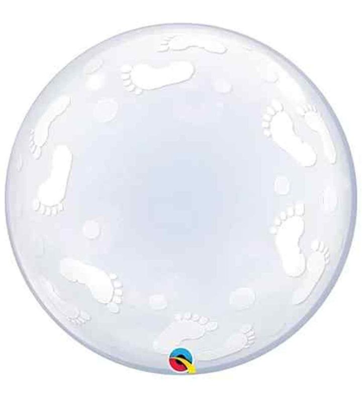 24" Deco Bubble Balloon Baby Footprints 1ct