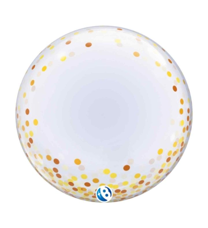 24" Gold Confetti Deco T Bubble