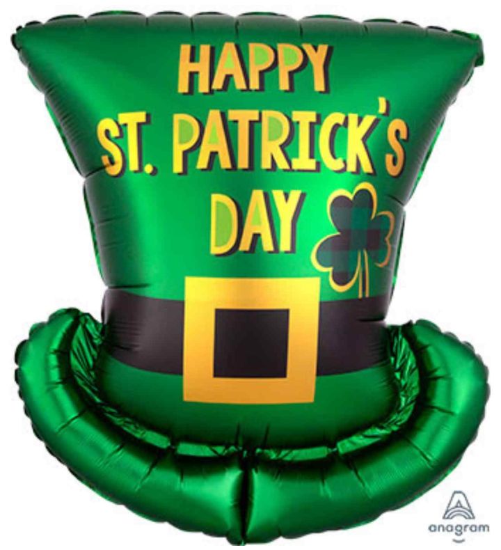 24" Happy St. Patrick's Day Hat Supershape Foil Balloon