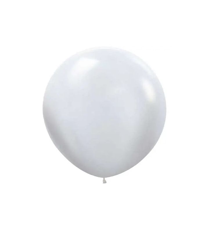 24" Sempertex Satin White 405 Latex Balloons 3ct