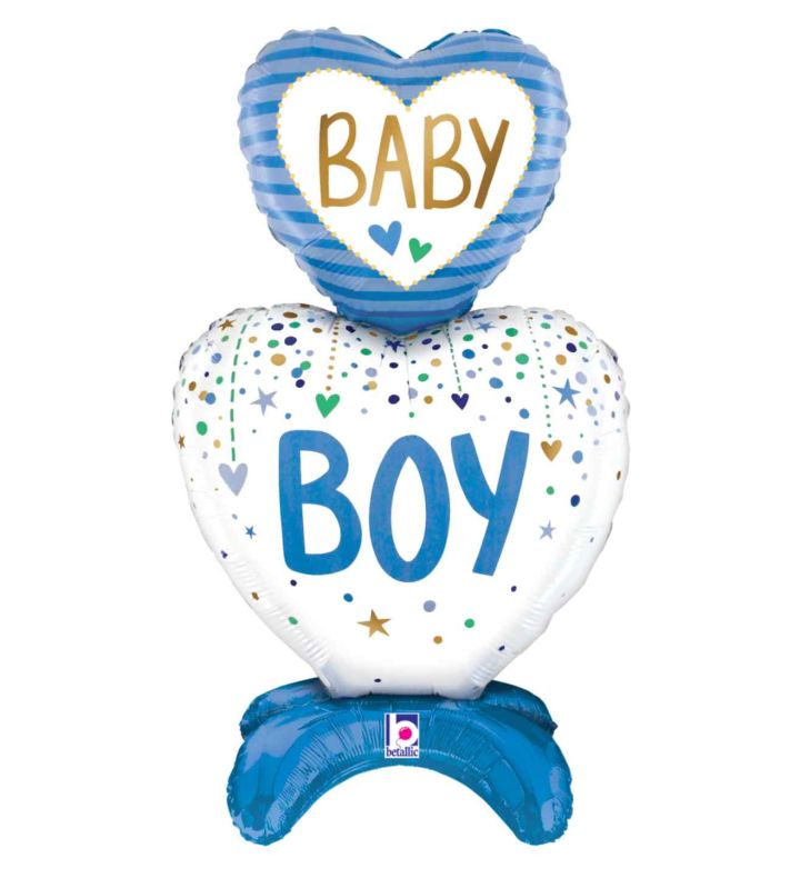 Betallic Standup Baby Boy Hearts Foil