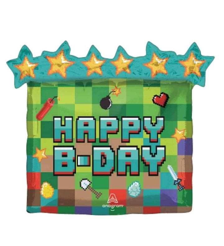 25" Pixel Party Supershape Foil Balloon
