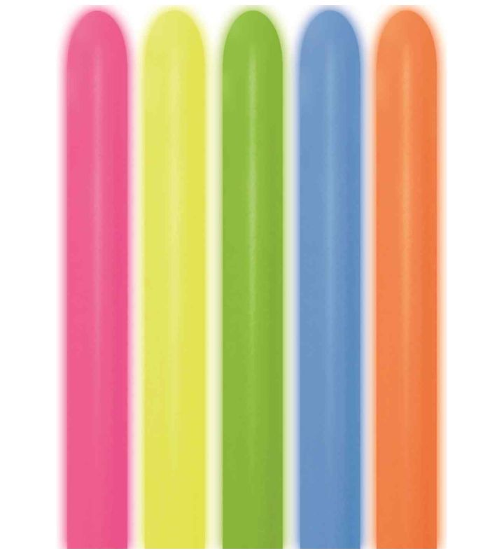 260S Sempertex Neon Assorted 200 Modelling Latex Balloons 50ct