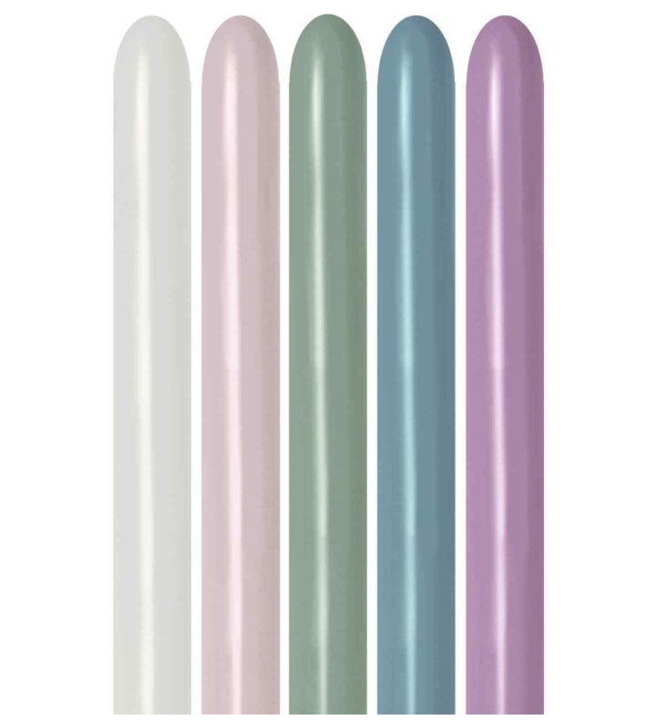 260S Sempertex Pastel Dusk Assorted 100 Modelling Latex Balloons 100ct