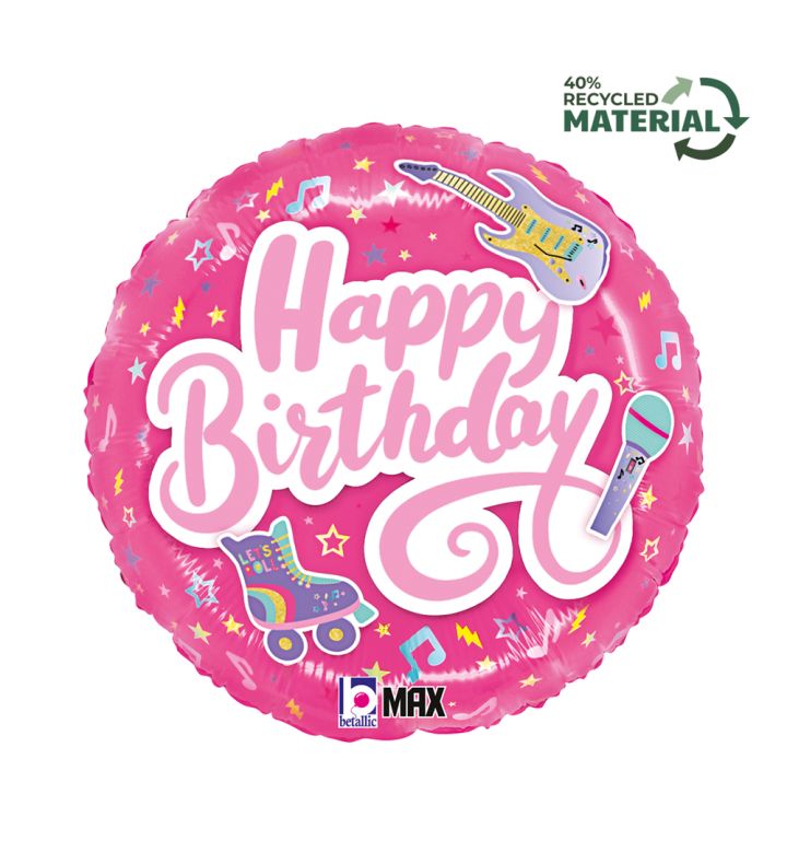 18" Totally Awesome Pink Birthday Foil Balloon