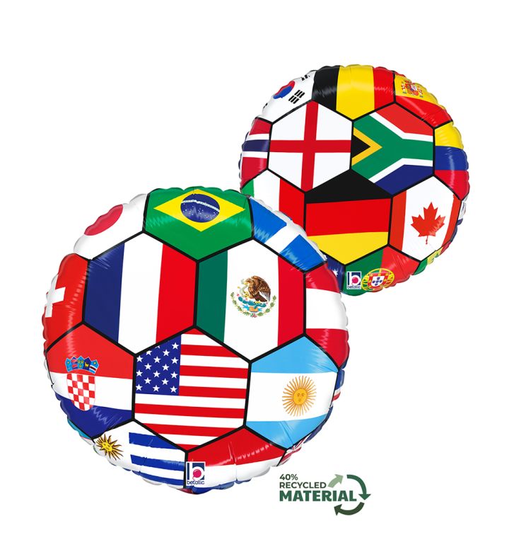 18" World Cup Nations Betallic Foil Balloon