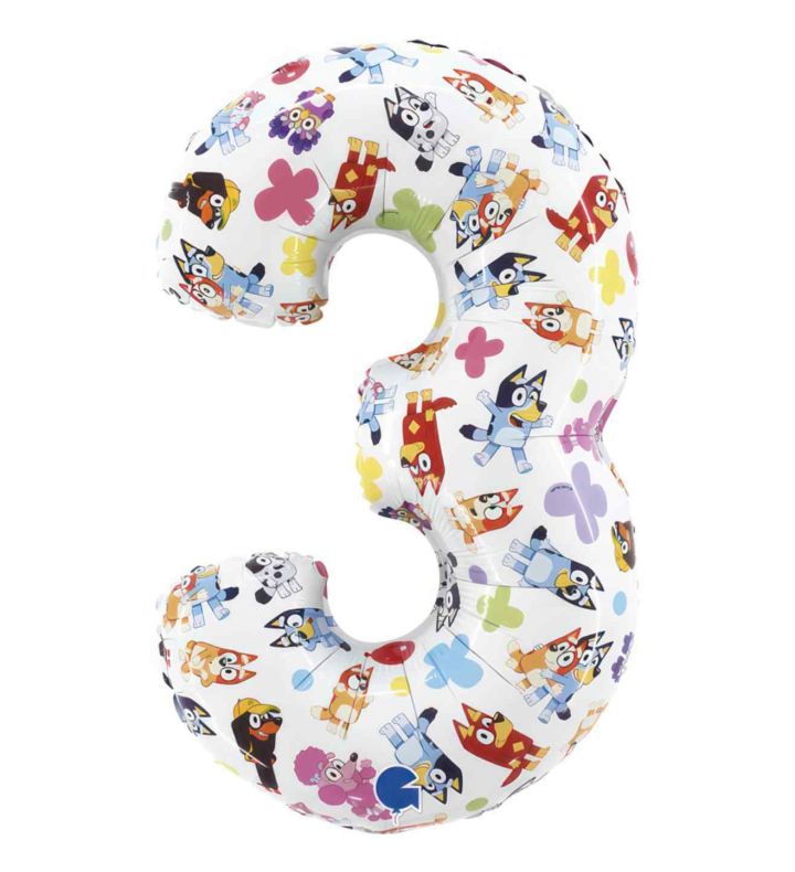 26" Bluey Number 3 Foil Balloon