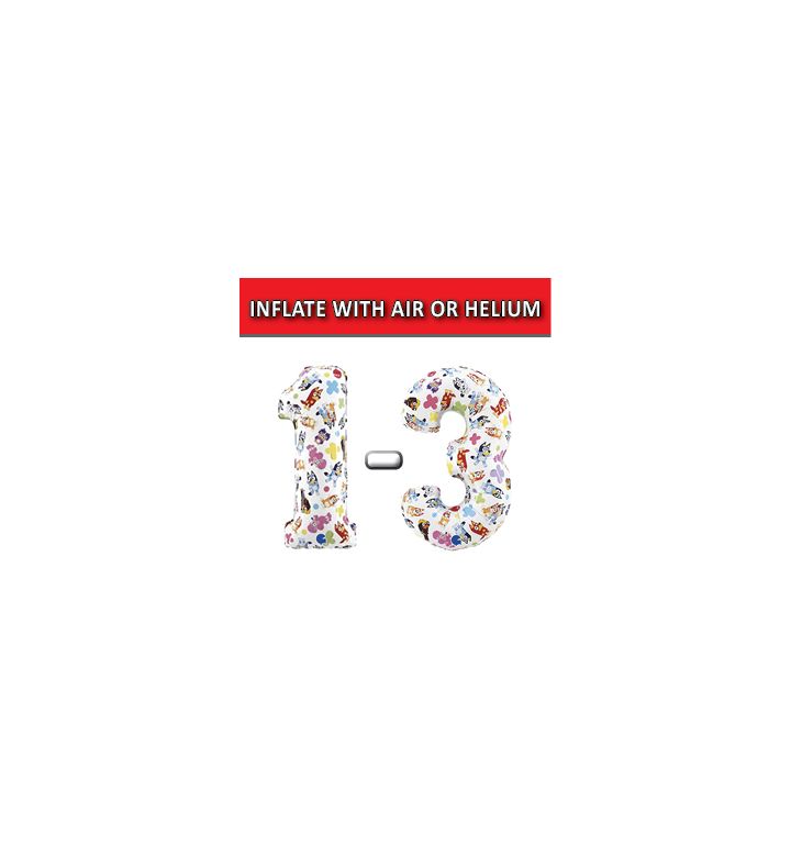 26" Bluey Numbers Grabo Foil Balloons