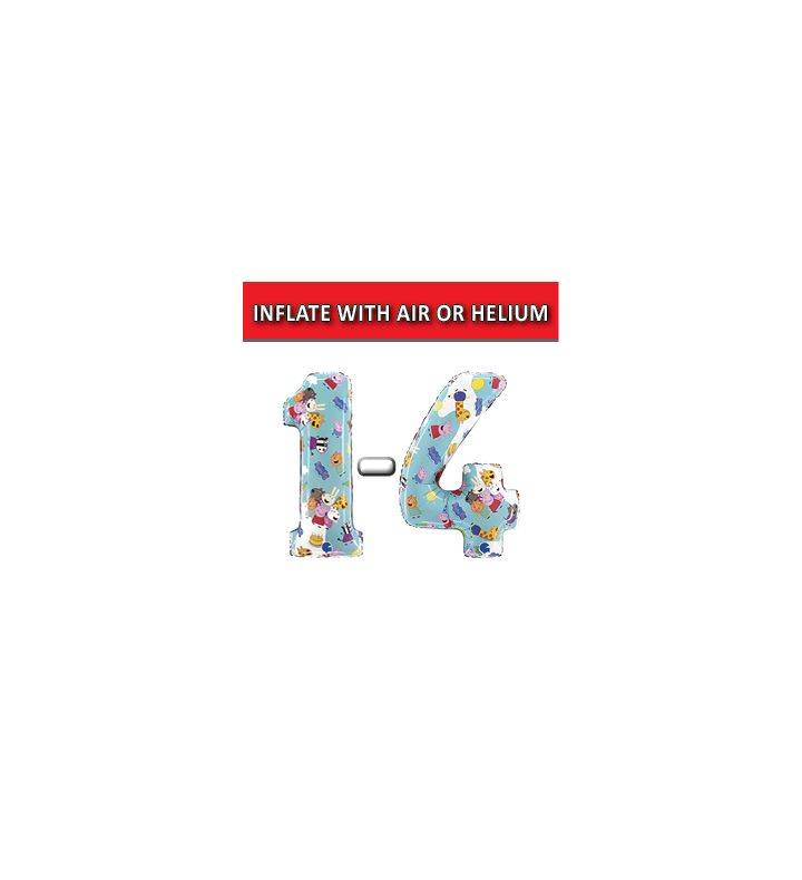 26" peppa Pig Numbers Grabo Foil Balloons