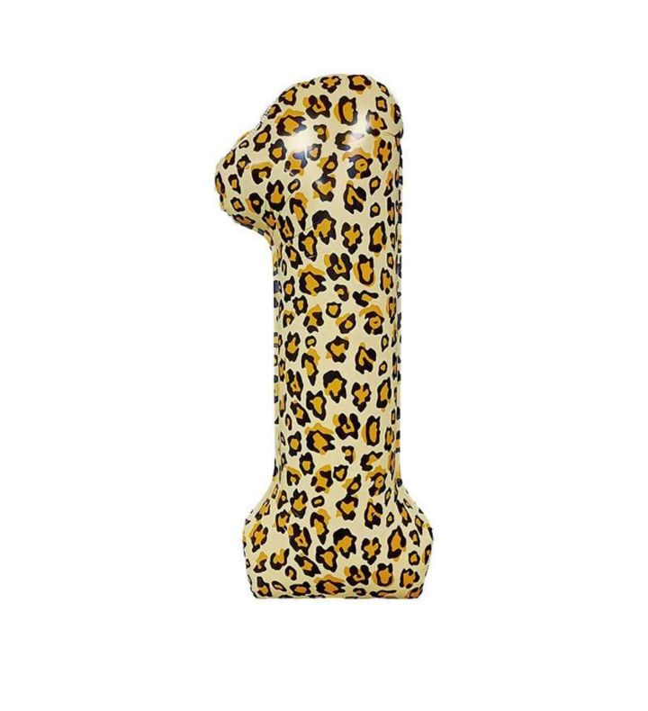 26" Leopard Number 1 Bamboo Party Foil Balloon