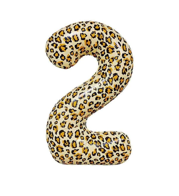 26" Leopard Number 2 Bamboo Party Foil Balloon