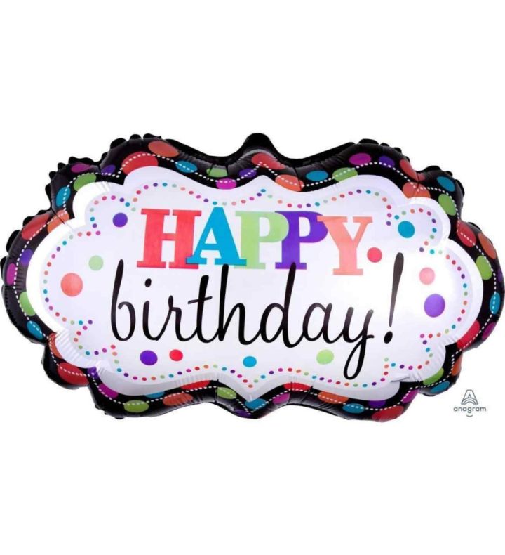 27" Happy Birthday! SuperShape Foil Balloon