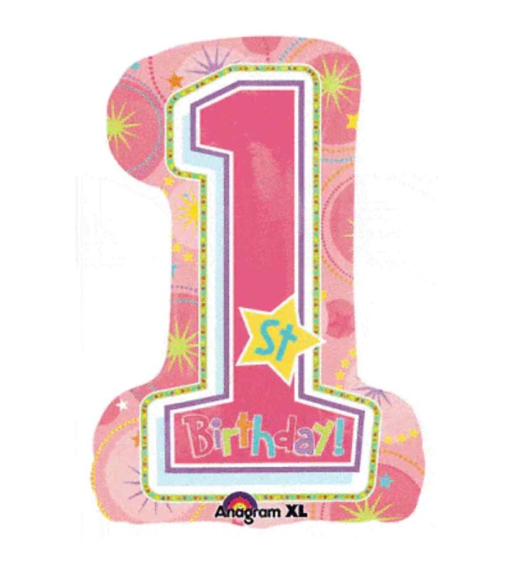 28" Pink Number 1 Anagram Foil Balloon
