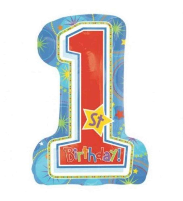 28" Blue Number 1 Anagram Foil Balloon