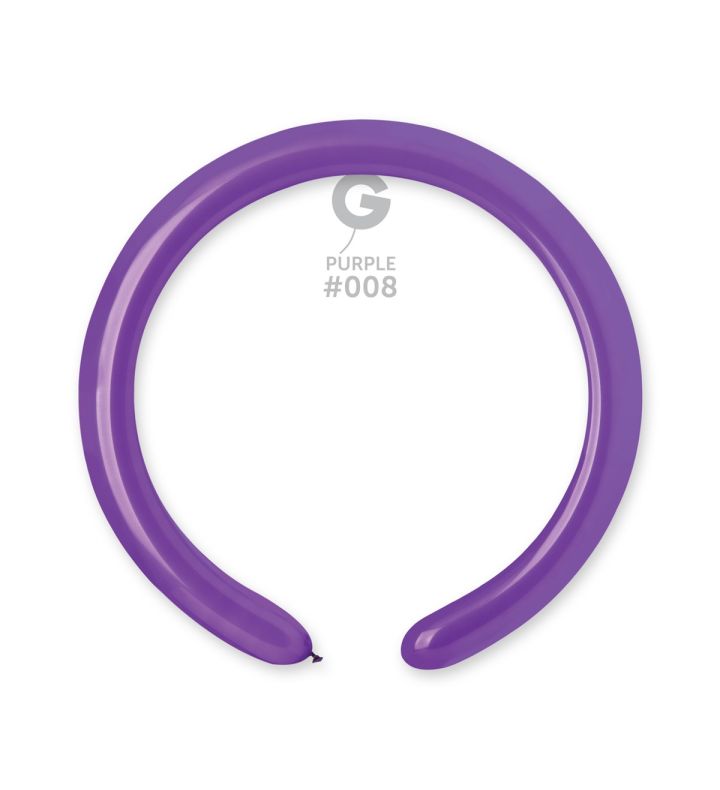 2" Gemar Purple 008 Modelling Latex Balloons 100ct