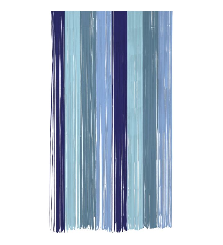 2m x 1m Door Curtain Multicolured Blue Paper