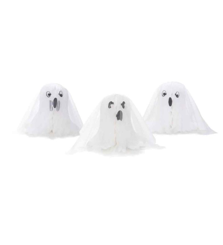 3 Ghost Shaped Honeycomb Decorations
