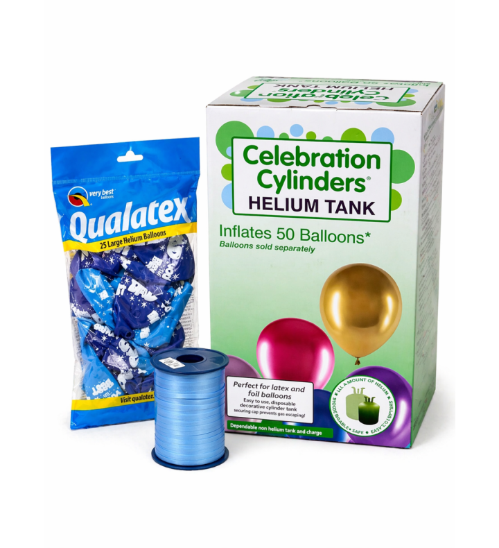 Father’s Day Helium Balloon Bundle with Cylinder and Ribbon