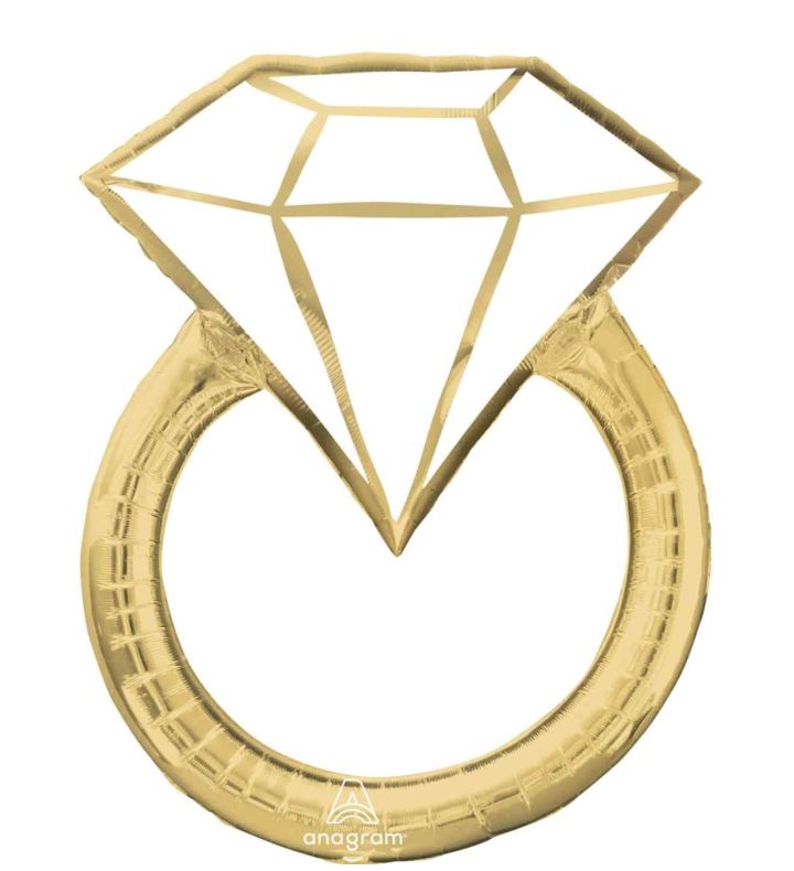 30" Diamond Ring Supershape Anagram Foil Balloon