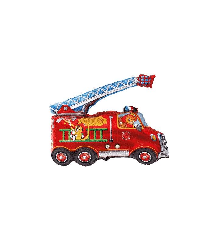 31" Flexmetal Fire Truck Red Foil Balloon