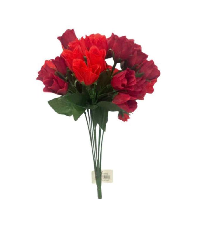 32cm Red Rosebud Bush