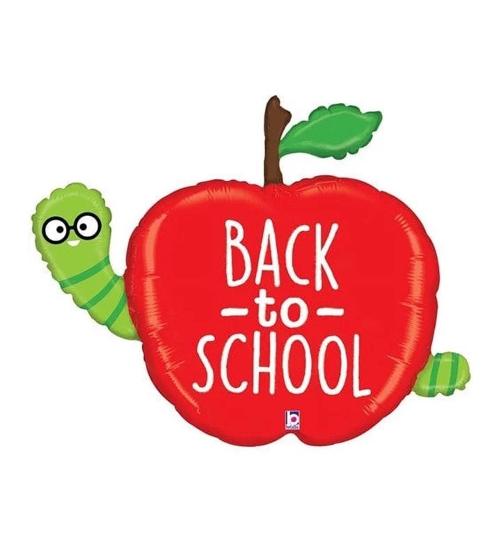 32" Betallic Back To School Apple Foil Balloon