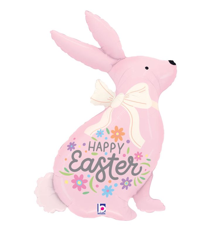 32" Easter Pastel Pink Bunny Foil Balloon