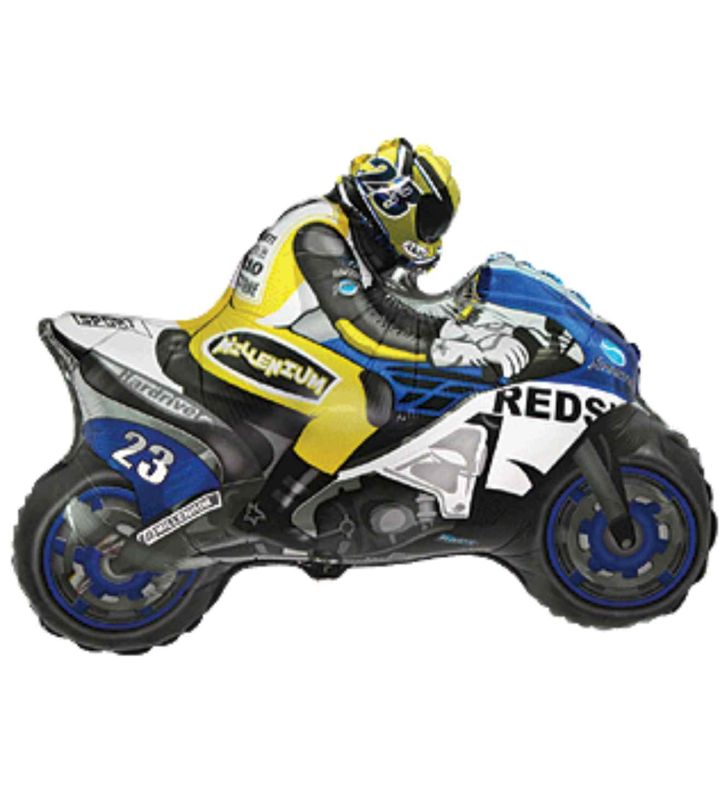 33" Flexmetal motorbike Blue Foil Balloon