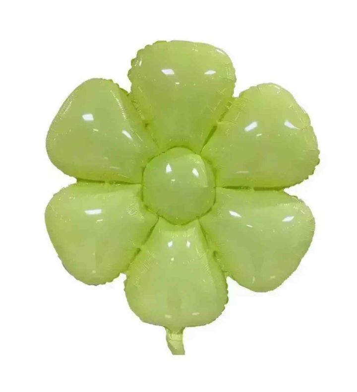 33cm Daisy Flower Lime Green Foil Balloon
