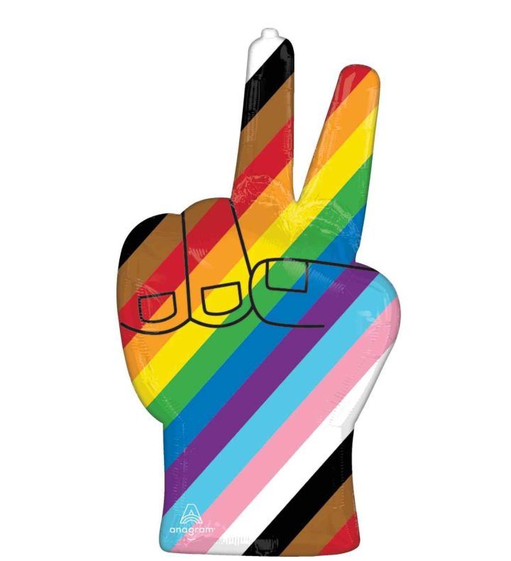 33" Rainbow Pride Peace Sign Foil Balloon