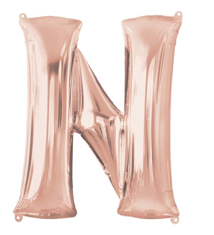 34" Anagram Rose Gold Letter N