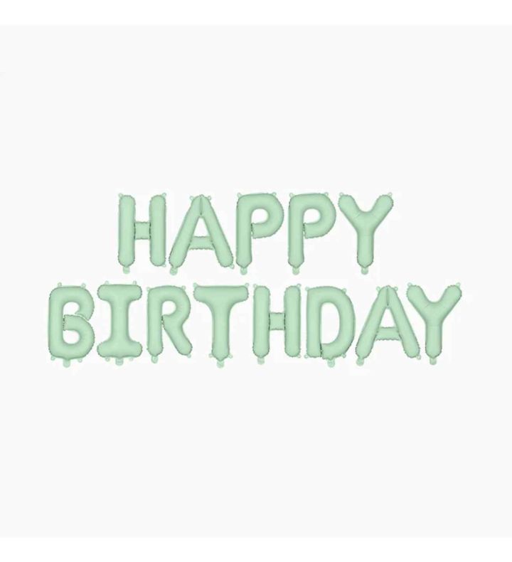340 x 35cm Party Deco Green Happy Birthday Letter Banner