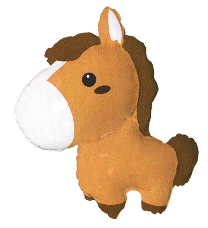 34"  Flexmetal Baby Horse Brown Foil Balloon