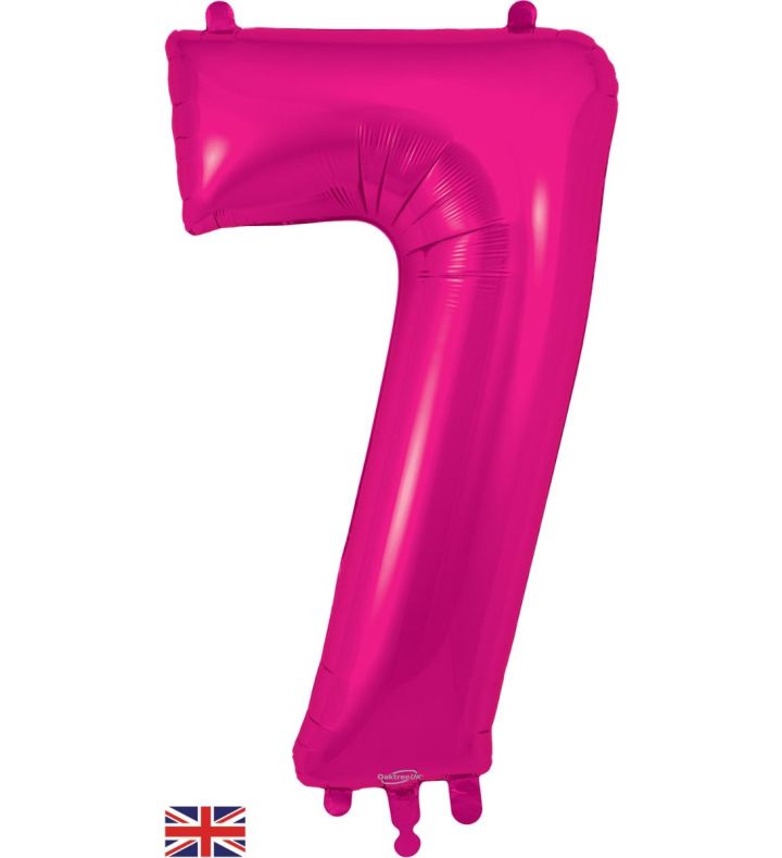 34" New Pink Number 7 Oaktree Foil Balloon