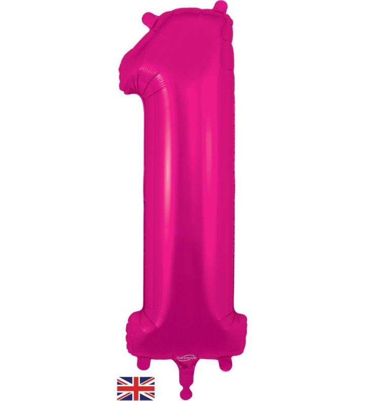 34" New Pink Number 1 Oaktree Foil Balloon