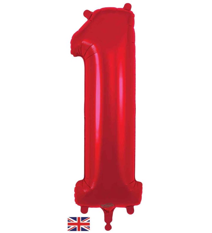 34" Red Number 1 Oaktree Foil Balloon