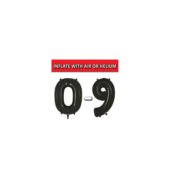 34" Black Numbers Oaktree Foil Balloons