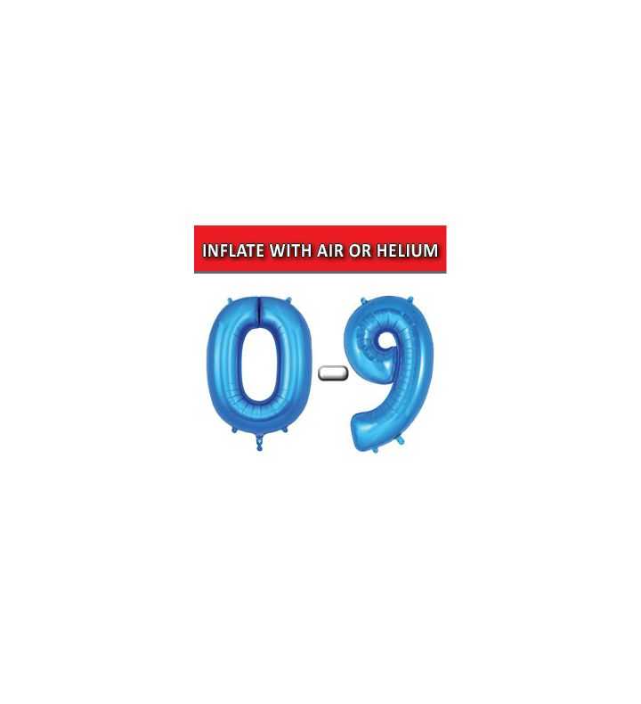 34" Blue Numbers Oaktree Foil Balloons