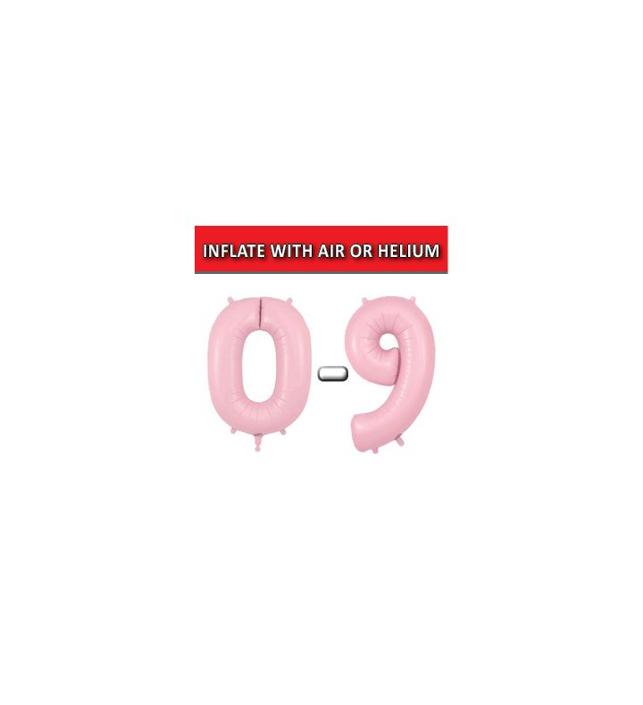 34" Pastel Pink Numbers Oaktree Foil Balloons