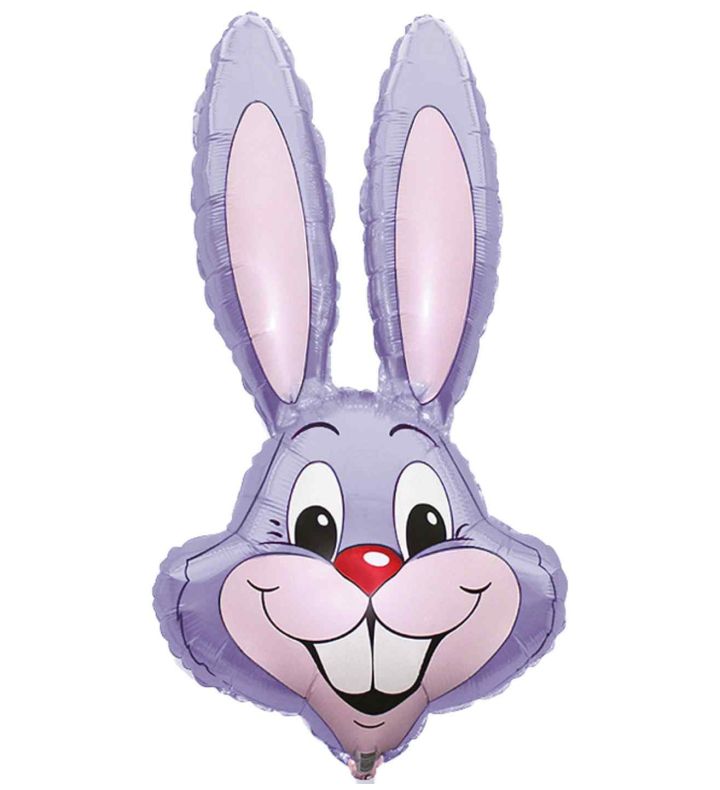 35" Lilac Rabbit / Bunny Head Foil Balloon