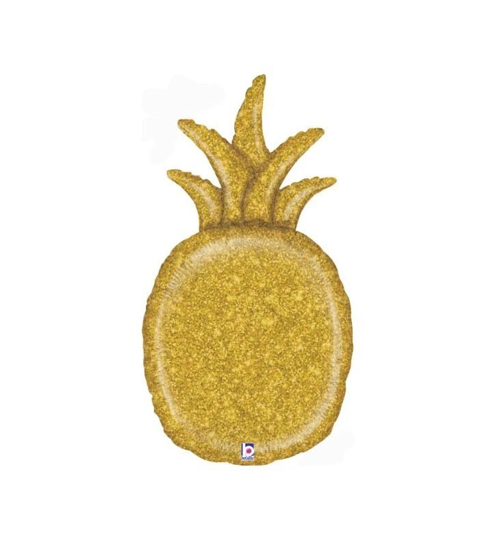 35" Gold Glitter Pineapple Foil Balloon