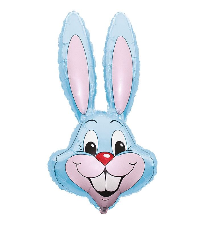 35" Pastel Blue Rabbit / Bunny Head Foil Balloon