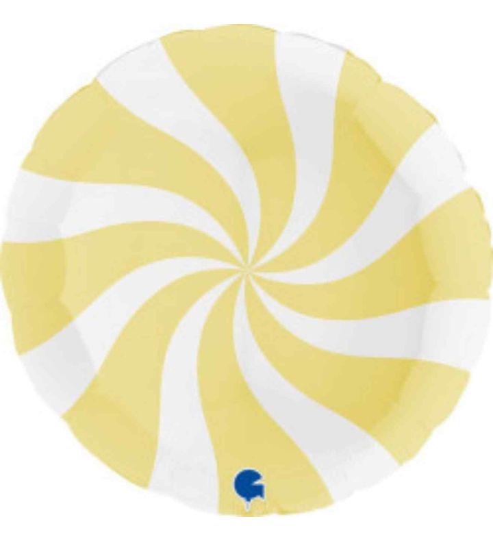 36" Grabo Swirly White-Matte Yellow Foil Balloon